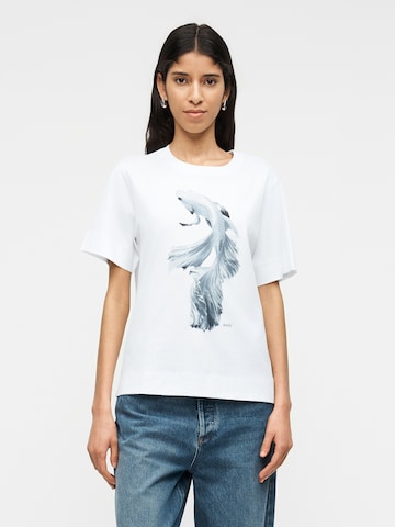 T-shirt 'Elpha_placed5' BOSS en blanc : devant