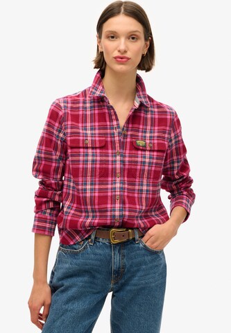 Superdry Blouse 'Lumberjack' in Roze: voorkant