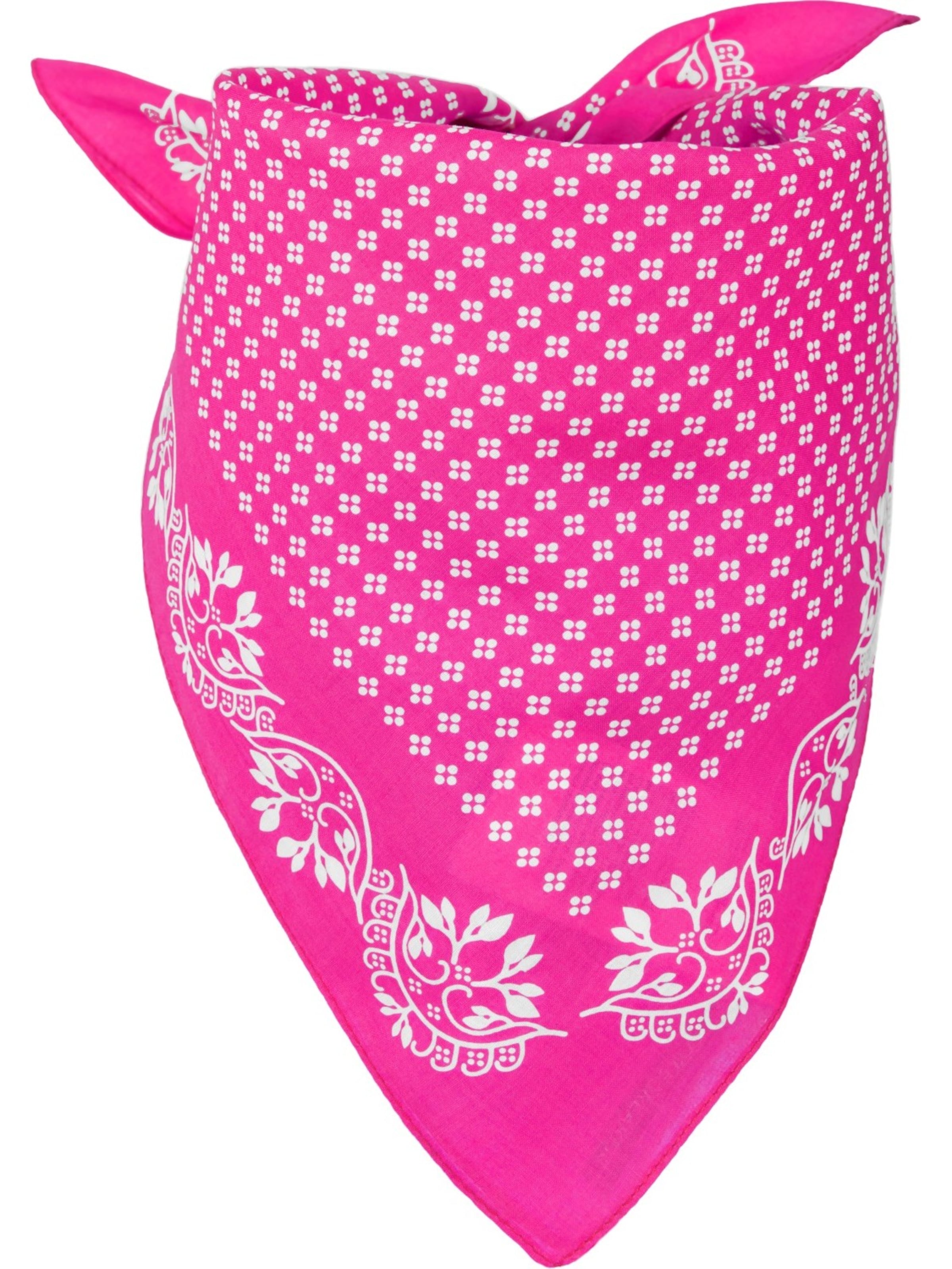 styleBREAKER Tuch 'Baumwolle Dreieckstuch mit Blümchen Muster'‌‌‌‌ in Pink: Vorderseite