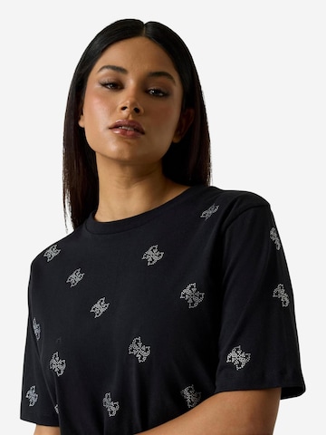 Top 'SILVY 4G SS CN T-SHIRT V6GI18 K2985' di GUESS in nero