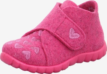 SUPERFIT - Pantufa 'HAPPY' em rosa: frente