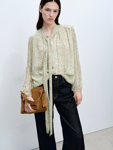 MANGO Blouse 'BELLE' in Green: front