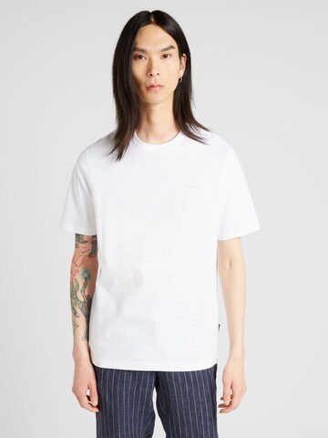 T-Shirt bugatti en blanc : devant