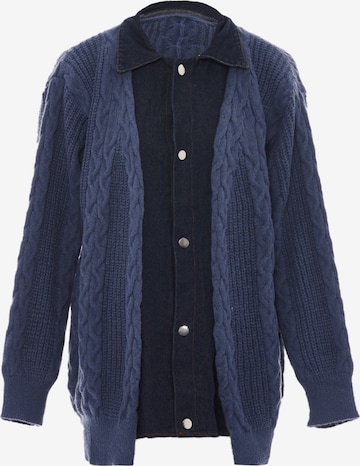 SANIKA - Casaco de malha em azul: frente