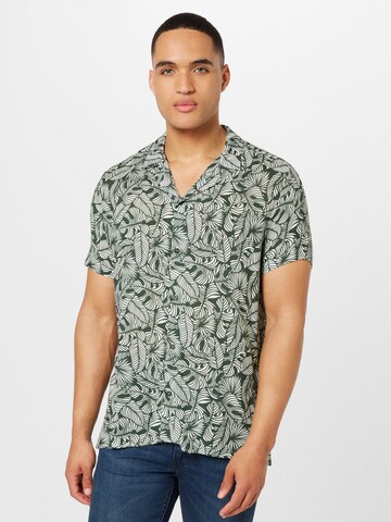 WESTMARK LONDON Comfort fit Button Up Shirt 'Hawaii' in Green: front