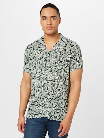 WESTMARK LONDON Comfort fit Button Up Shirt 'Hawaii' in Green: front