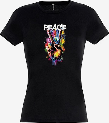 RMK Shirt 'Peace' in Schwarz: Vorderseite