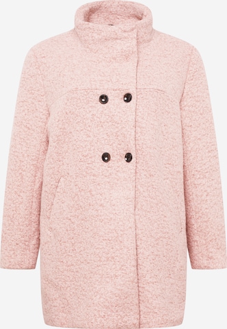ONLY Carmakoma Between-seasons coat 'Sophia' in Pink: front