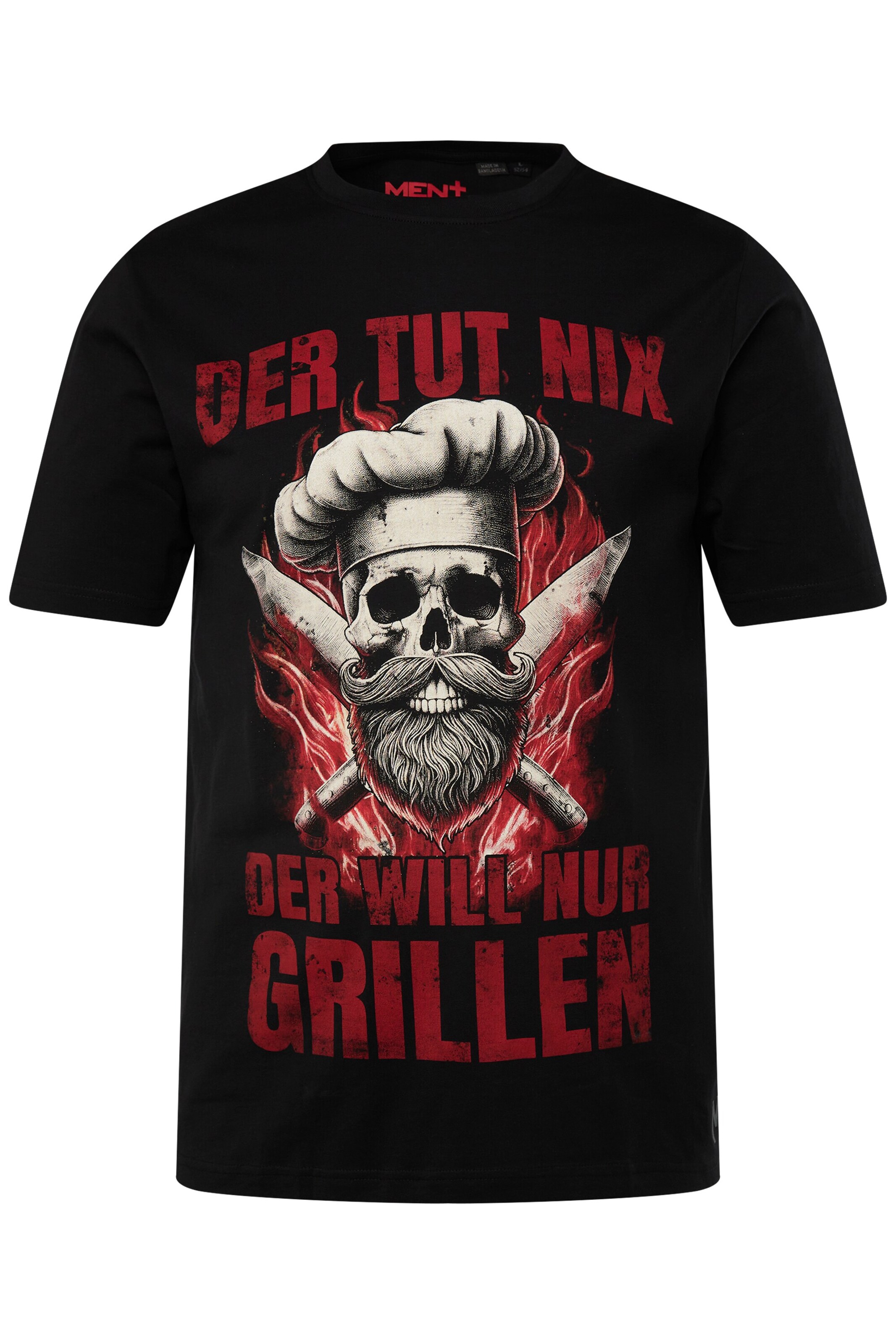Men Plus Shirt in Black: front