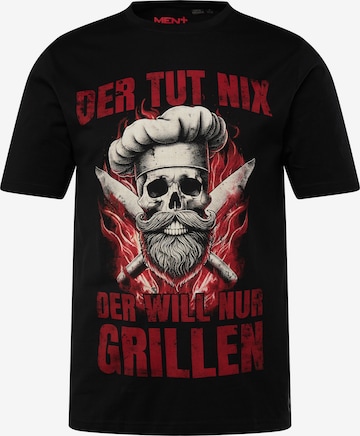 Men Plus Shirt in Black: front