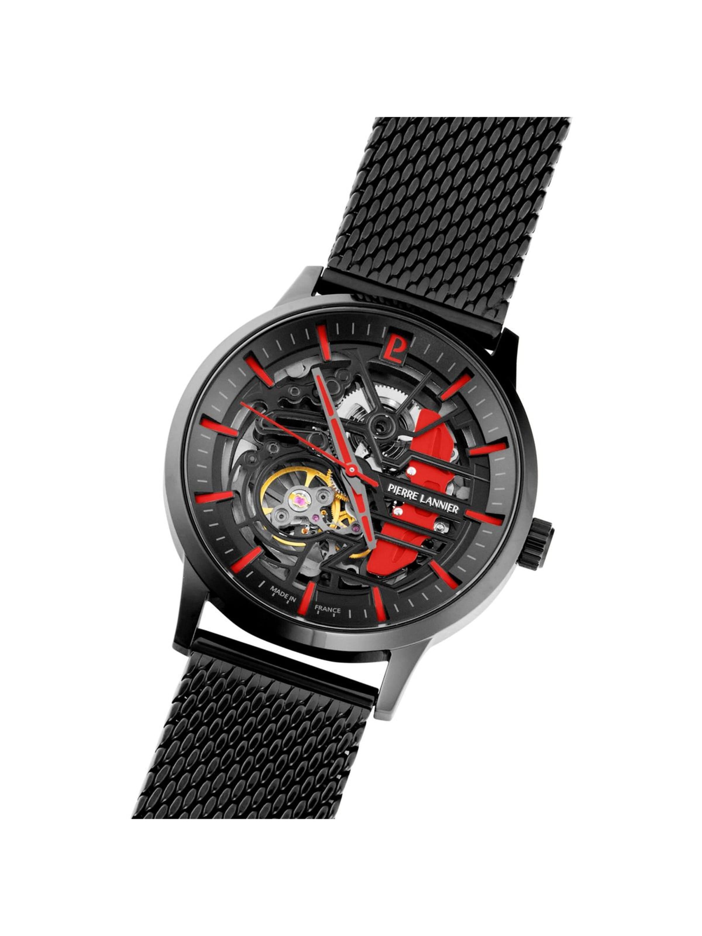 Pierre Lannier Analoguhr 'Pierre Lannier - Automatic watch Paddock - Automatic watch movement - Watch case width: 43 mm'‌‌‌‌‌‌‌‌‌‌ in Schwarz