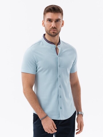 Ombre Slim fit Button Up Shirt 'K543' in Blue: front