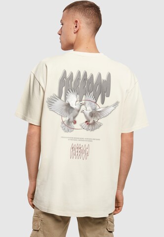 Merchcode Shirt 'Birds Of Peace' in Beige: front