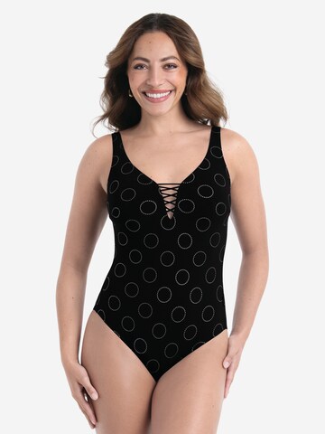 ROSA FAIA Badeanzug 'Silver Pearls'‌‌‌‌‌‌‌‌‌ in Schwarz