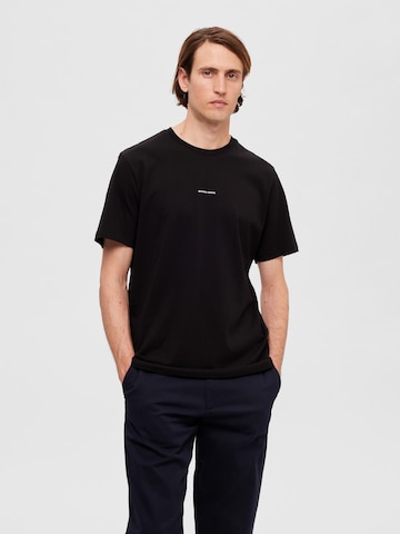 SELECTED HOMME - Camiseta 'ASPEN' en negro: frente