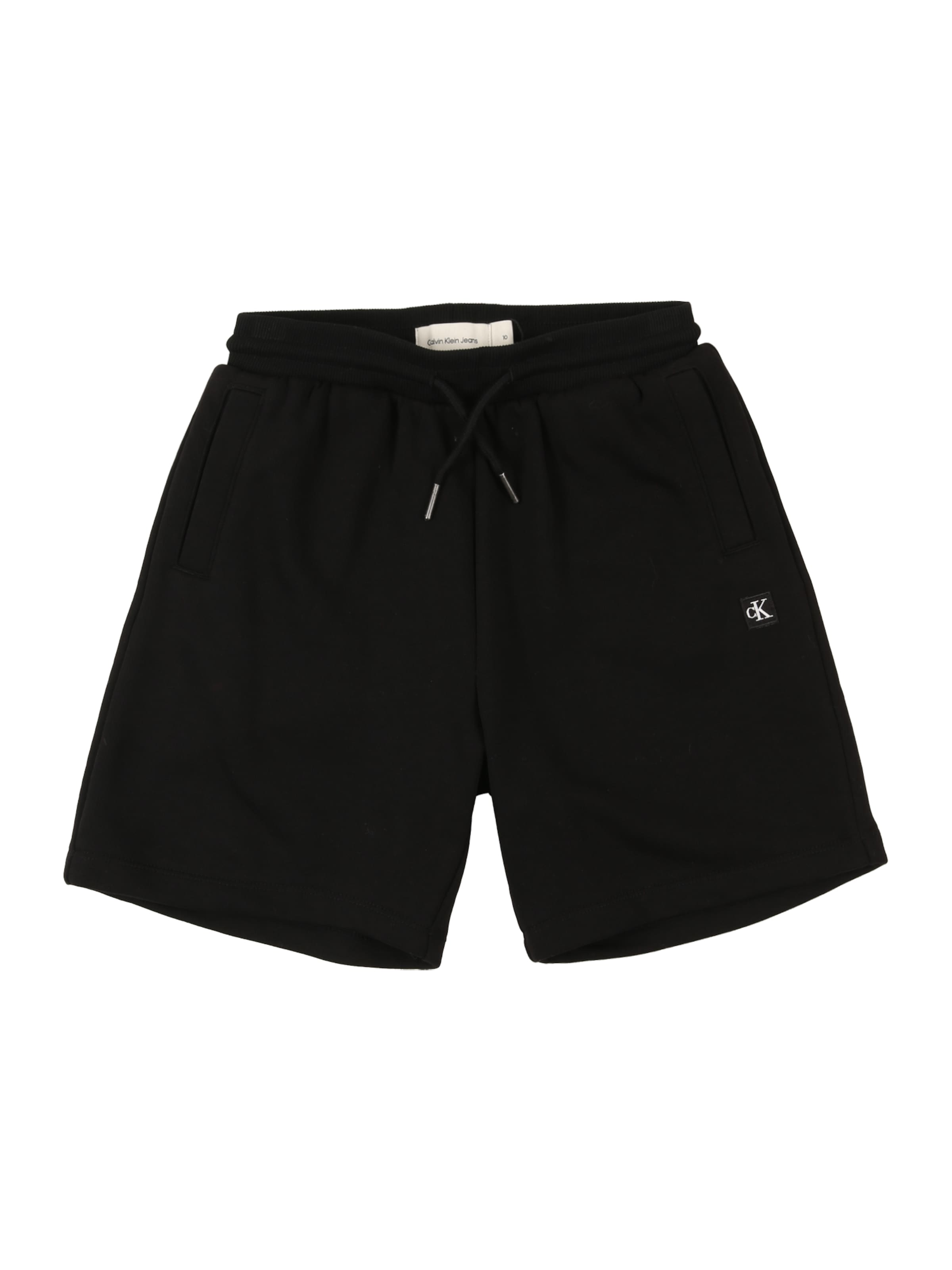 Calvin Klein Jeans Regular Trousers in Black: front