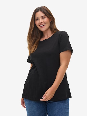 T-shirt Zizzi en noir : devant