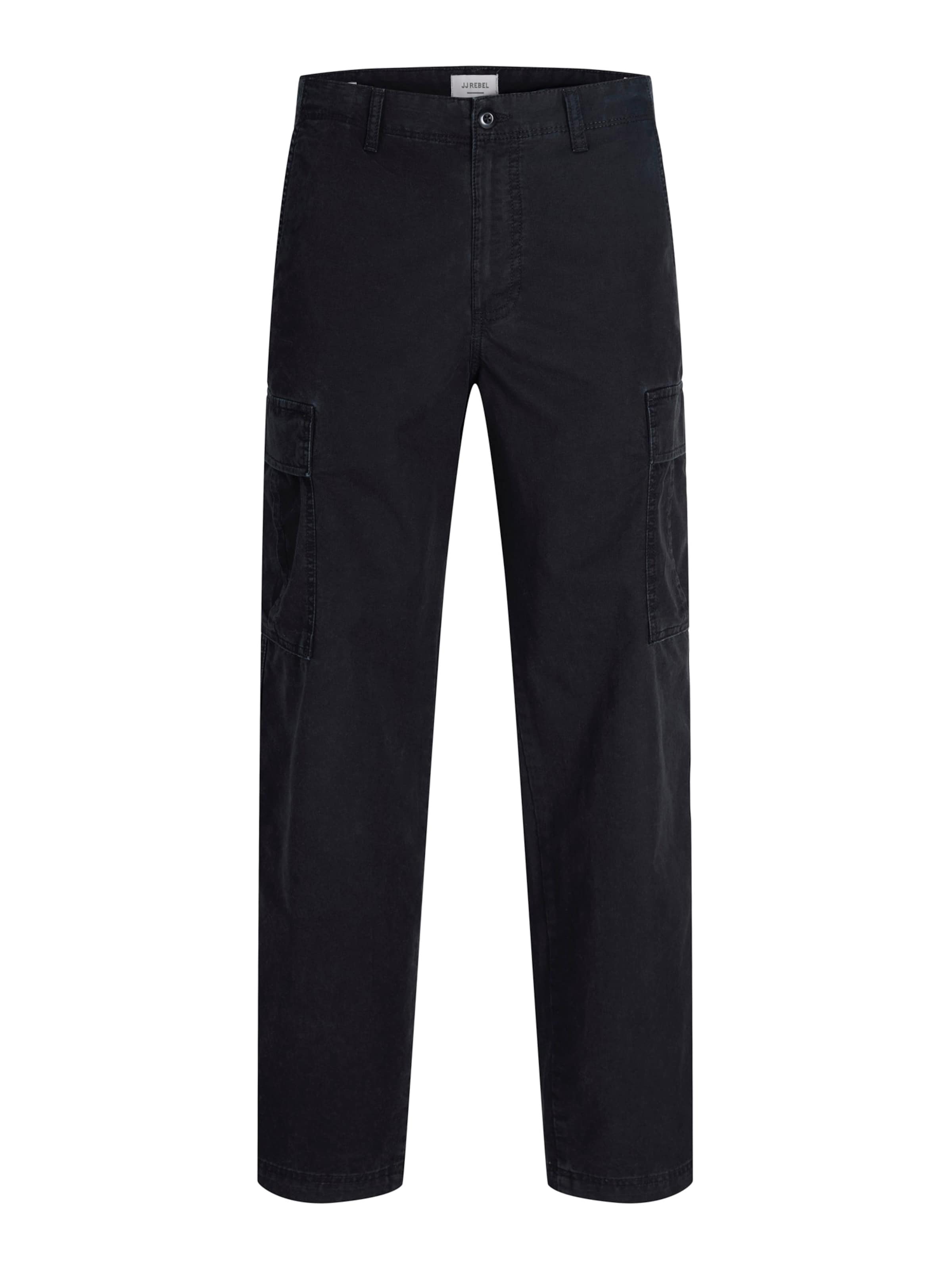 Regular Pantalon cargo 'JREBCARLOS' JJ Rebel en noir : devant