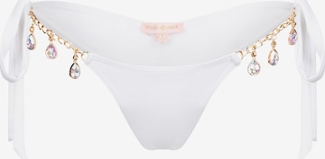 Pantaloncini per bikini 'Iris Droplet Tie Side' di Moda Minx in bianco: frontale