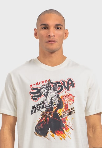 Oldskull Shirt 'Japanese Samurai Warrior' in White