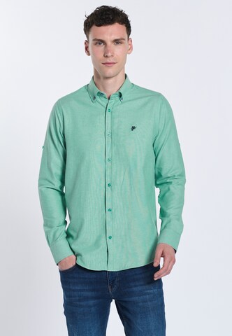 DENIM CULTURE - Ajuste regular Camisa ' FYODOR ' en verde: frente