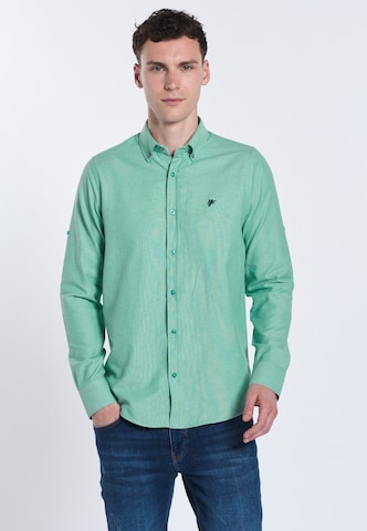 DENIM CULTURE Regular fit Button Up Shirt ' FYODOR ' in Green: front