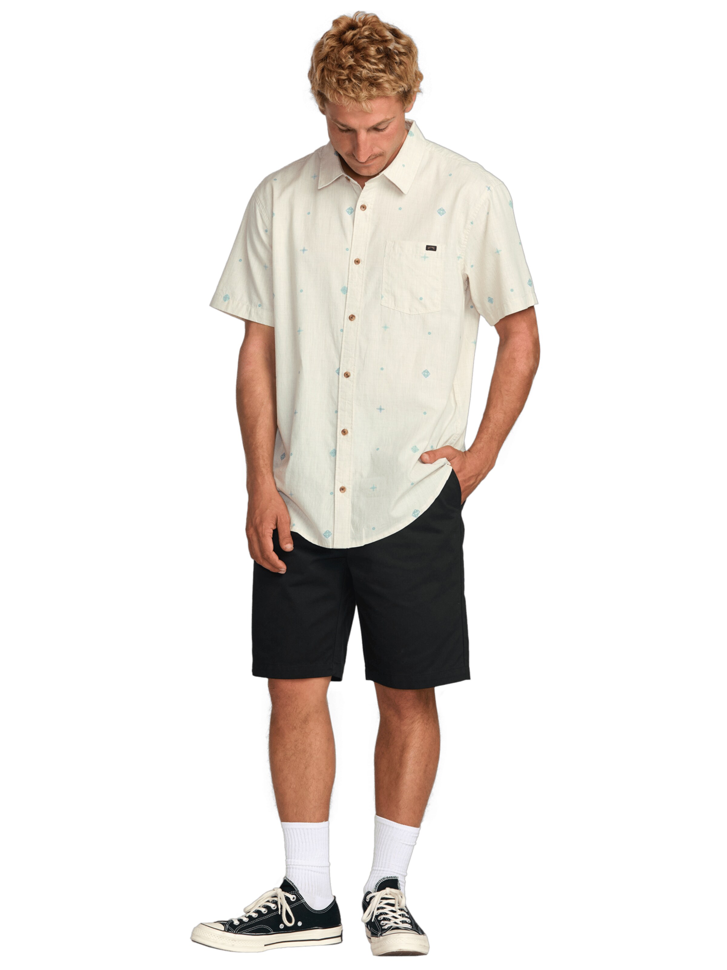 BILLABONG Comfort fit Button Up Shirt 'Sundays' in Beige