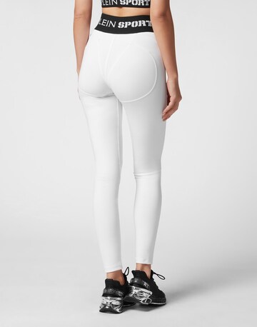 Plein Sport - Skinny Pantalón deportivo en blanco