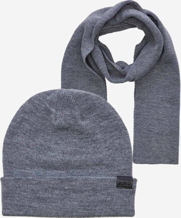 JACK & JONES Set: Mutze und Schal 'Jolly' in Grau: predná strana