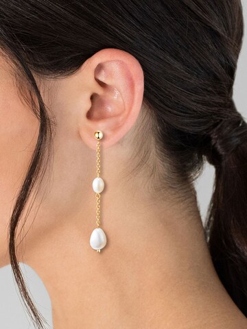 Boucles d'oreilles Valero Pearls en or : devant