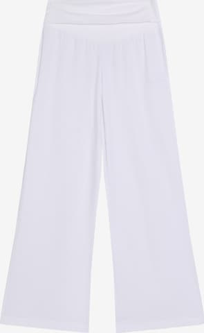 Bershka Wide leg Pants in White: front