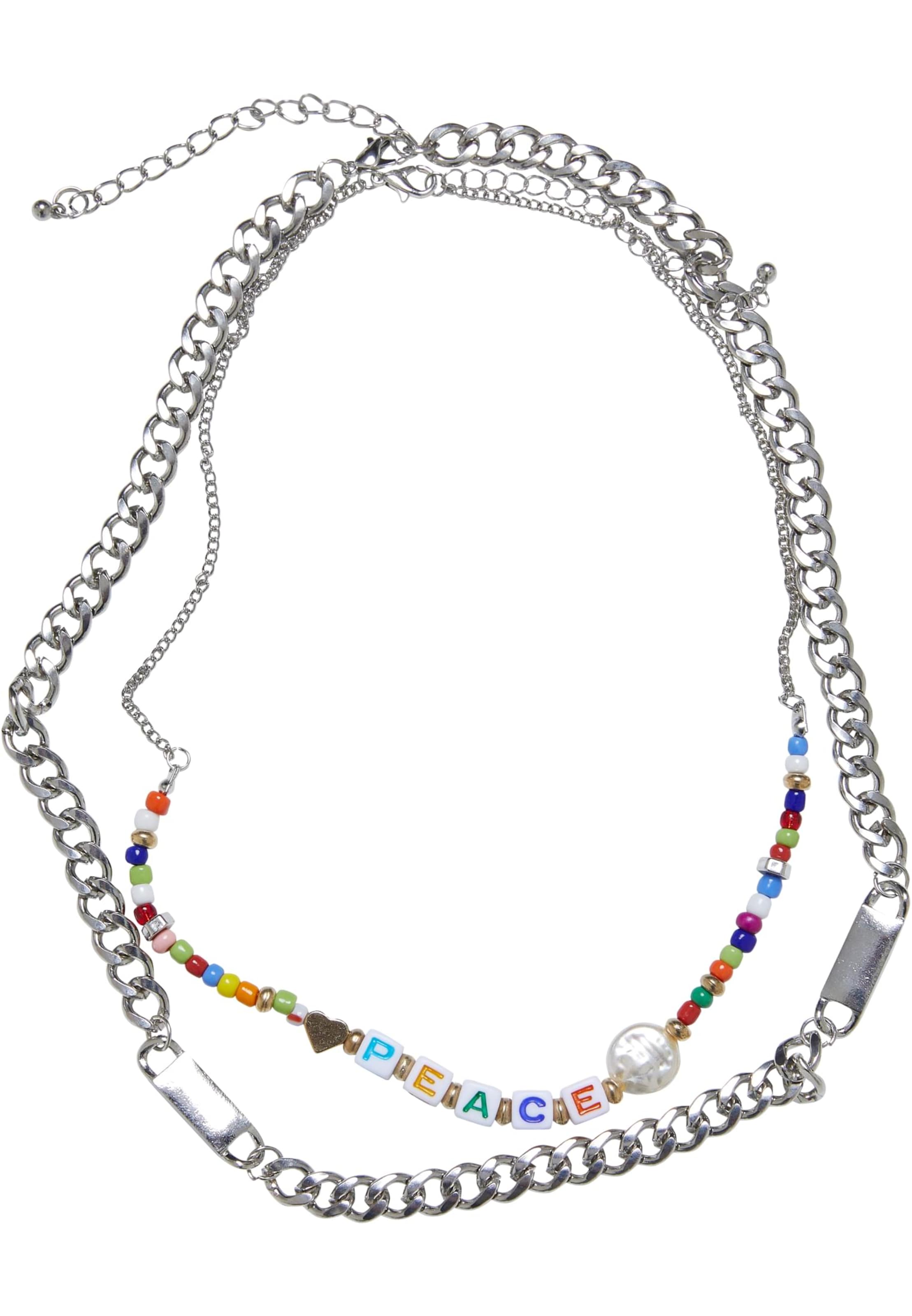 Collana 'Peace Bead' di Urban Classics in argento: frontale