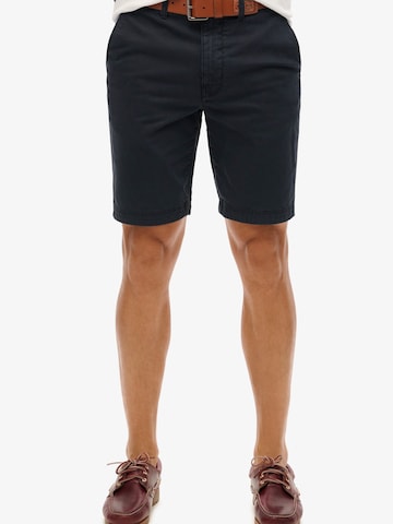 Superdry Regular Chino Pants in Blue: front