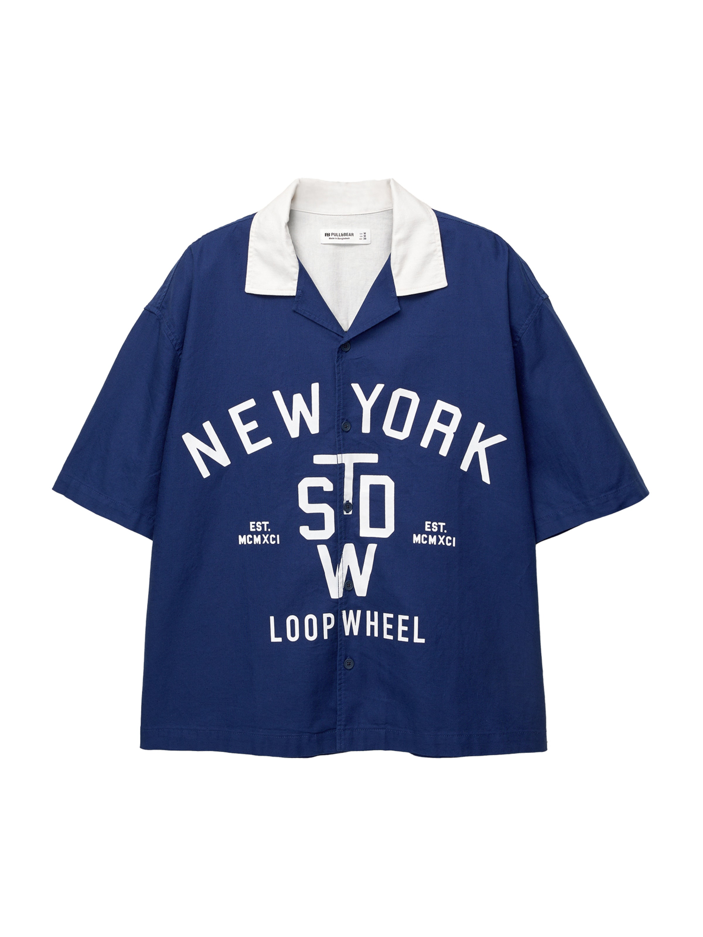 Pull&Bear Regular Fit Hemd in Blau: Vorderseite