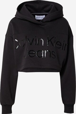 Sweat-shirt Calvin Klein Jeans en noir : devant