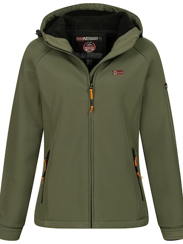 GEOGRAPHICAL NORWAY Between-Season Jacket 'Herbst Winter Jacke Softshell Jacke Regen Outdoor Übergangs Jacke' in Green: front