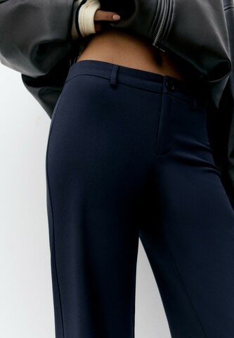 Pull&Bear Wide leg Trousers in Blue