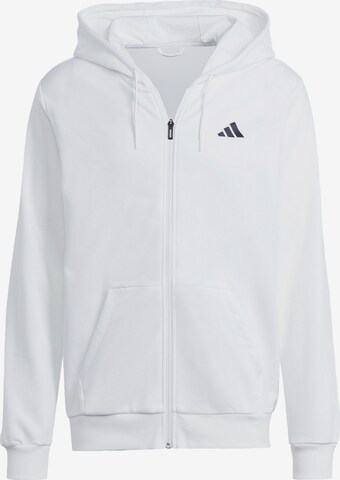 ADIDAS PERFORMANCE Athletic Zip-Up Hoodie in White: front