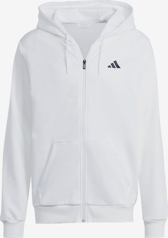 ADIDAS PERFORMANCE - Casaco de treino em moletão em branco: frente