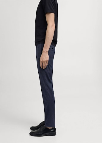 MANGO MAN Slim fit Pleated Pants 'Paris' in Blue