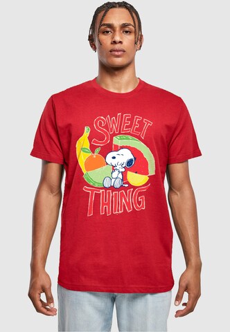 Merchcode Shirt 'Peanuts - Sweet thing' in Red: front