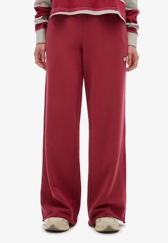 Wide Leg Pantalon Superdry en rouge : devant