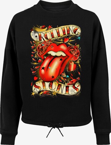 Sweat-shirt 'The Rolling Stones Tongue And Stars' F4NT4STIC en noir : devant
