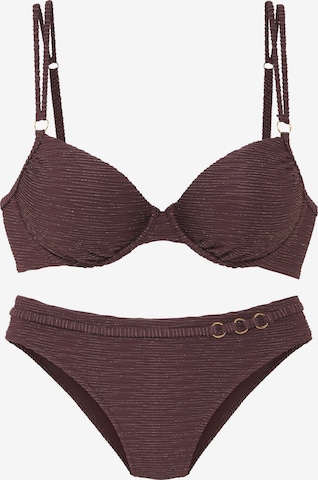 LASCANA T-Shirt Bikini värissä ruskea: etupuoli