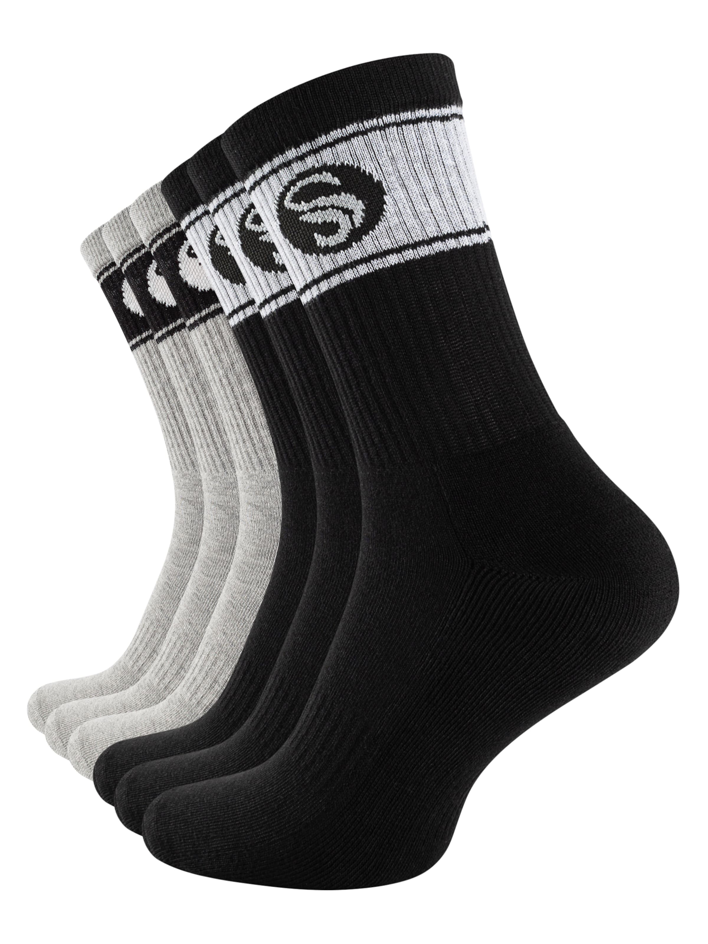 Stark Soul Chaussettes de sport en gris chiné / noir / blanc, Vue avec produit