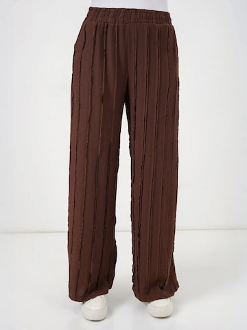 Wide Leg Pantalon Bigdart en marron : devant