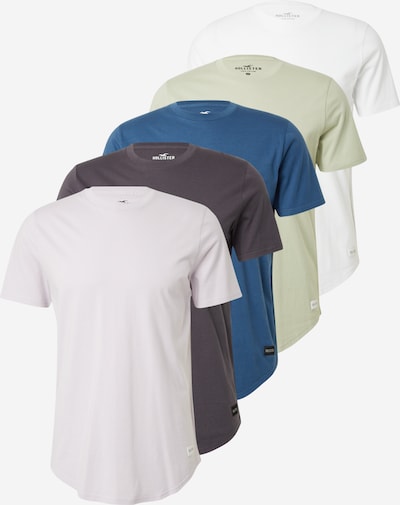 HOLLISTER T-Shirt en bleu nuit / vert pastel / rose pastel / noir / blanc, Vue avec produit