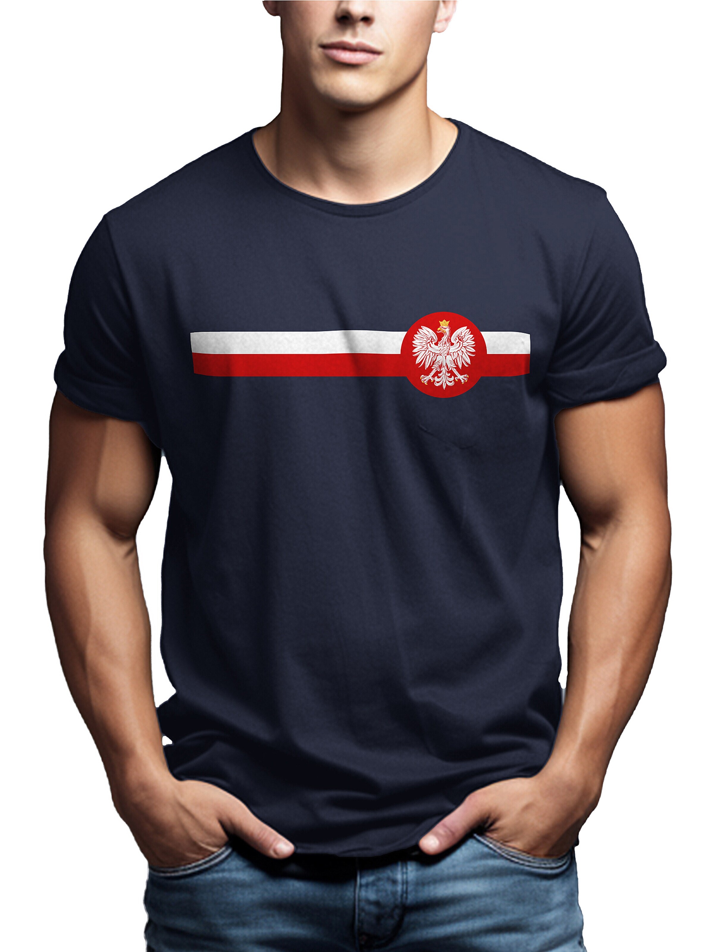 MAKAYA Shirt 'Polen Wappen' in Blue