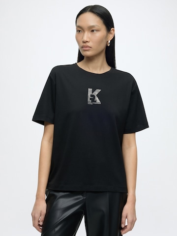 KARL LAGERFELD JEANS T-shirt i svart: framsida