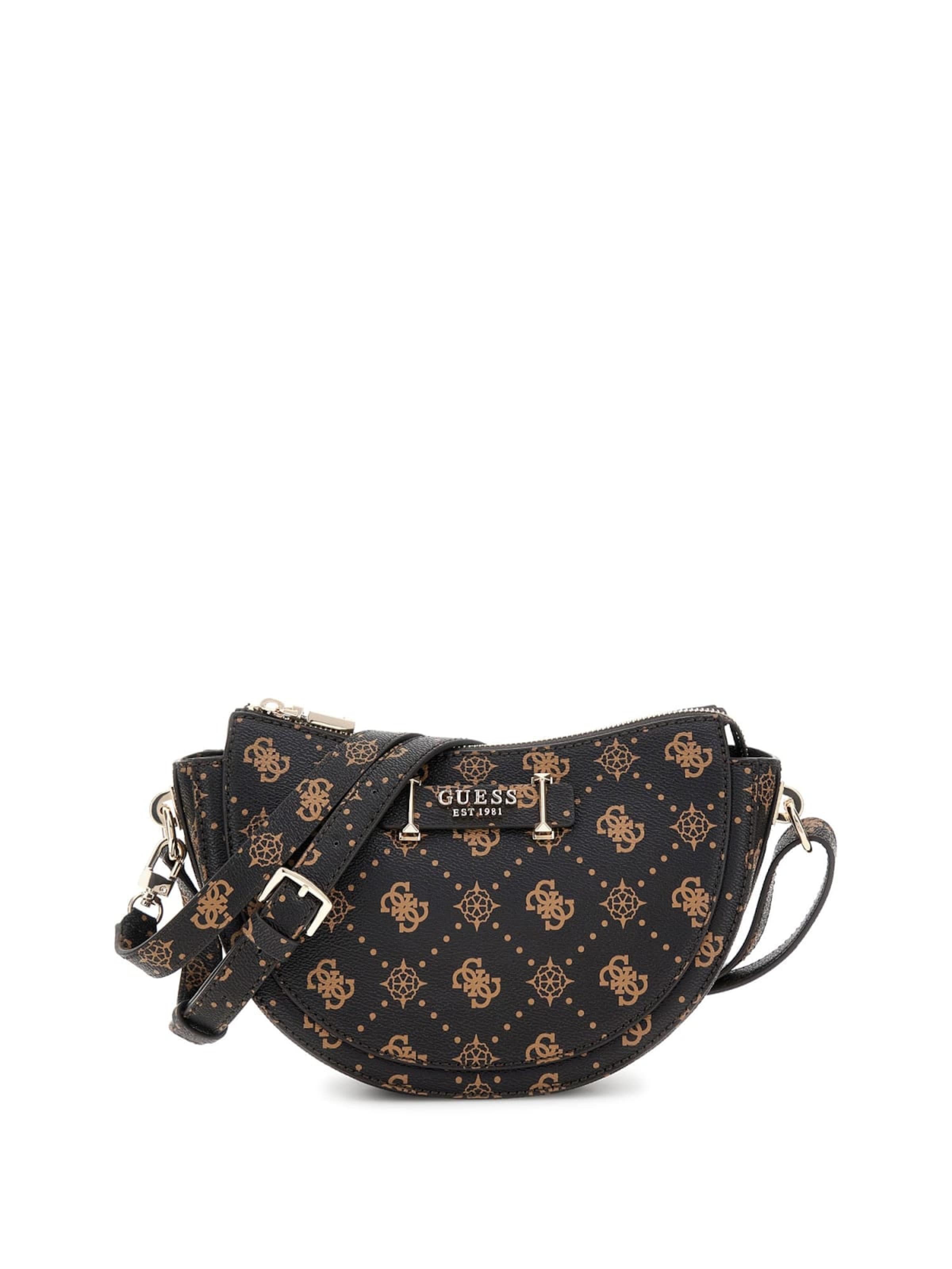 GUESS - Bolso de hombro 'Guess Sac BandouliÃ¨re Silia Girlfriend Sat Espresso Logo GP989018' en marrón: frente